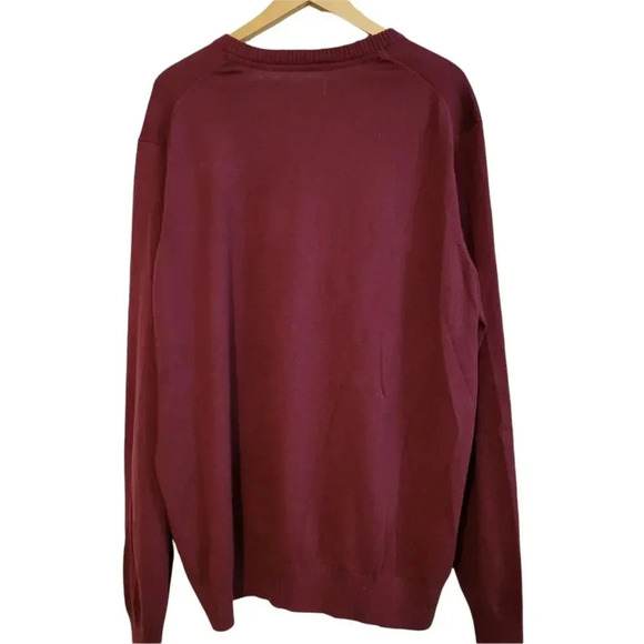 Eddie Bauer Maroon Burgundy Red V-Neck Sweater XL - Picture 3 of 5